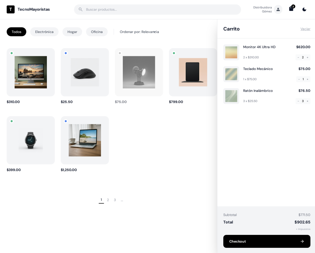 Portal B2B - Vista del cliente