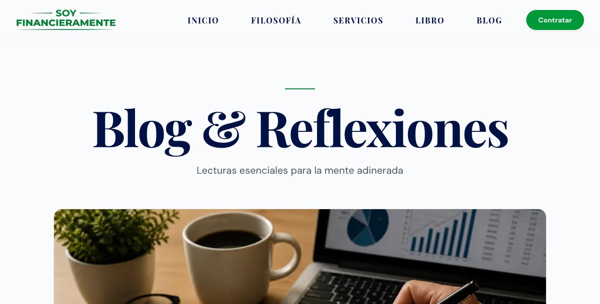 Blog público con sus reflexiones sobre psicología y finanzas conductuales.