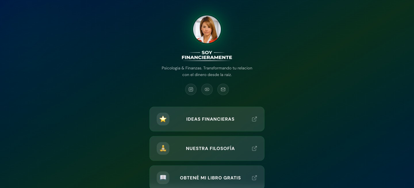 Smartlinks — una sola página con todos sus enlaces a redes, libros y recursos descargables.